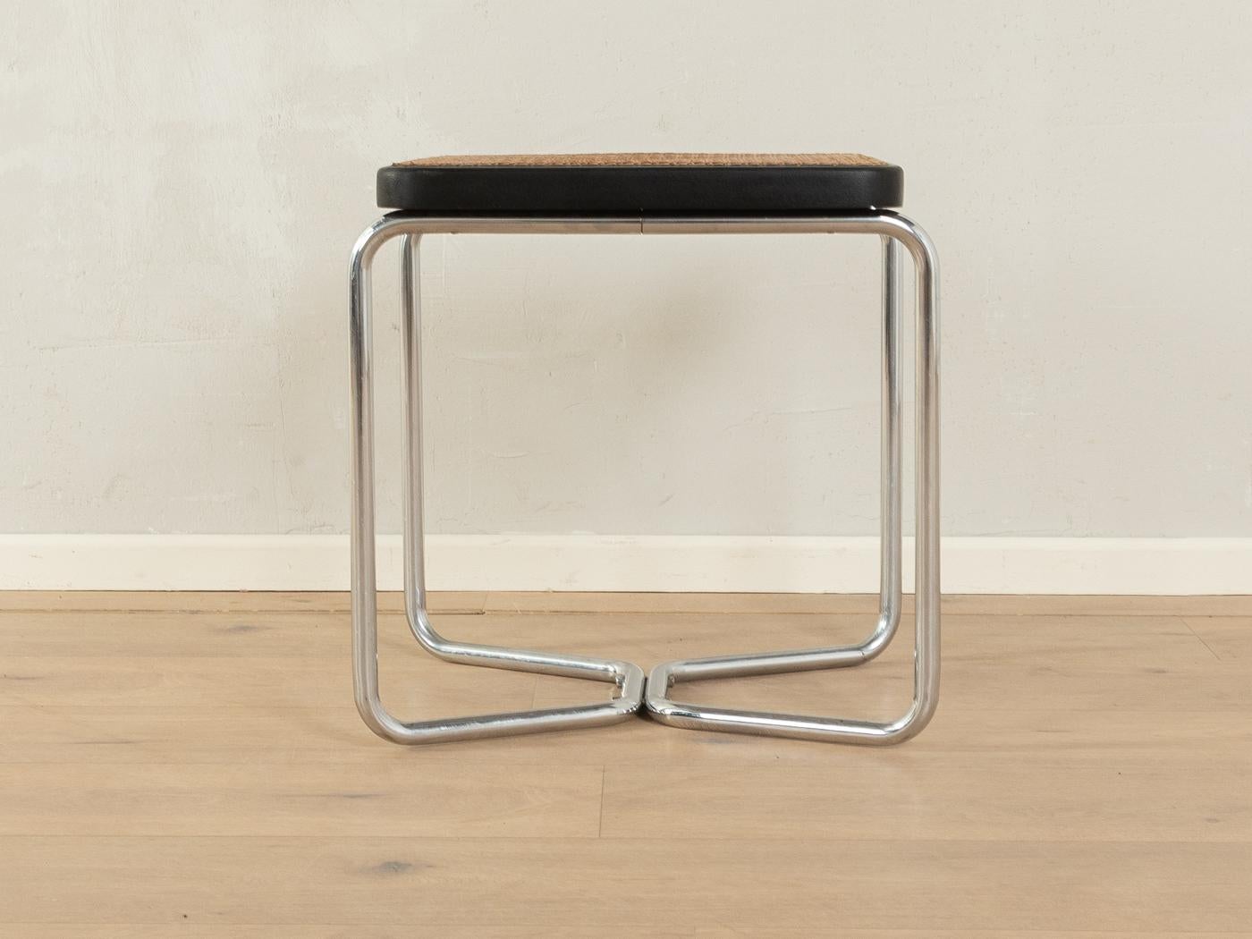 Mid-Century Modern Legendary tubular steel stool, model B 56, Marcel Breuer for Thonet