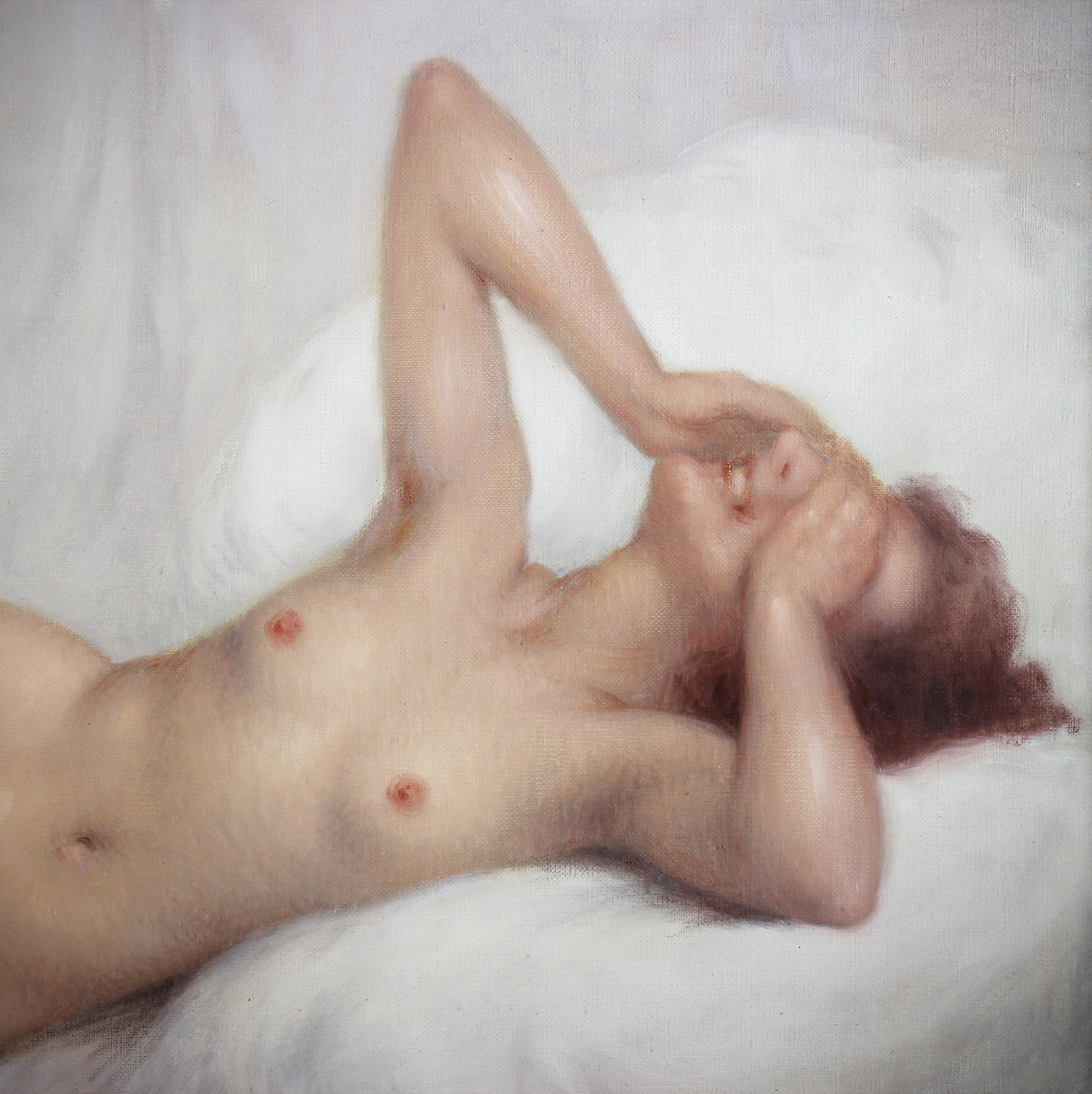 Pintura Óleo Sobre Lienzo, un Desnudo Reclinado de Legendre Escuela francesa en venta 3