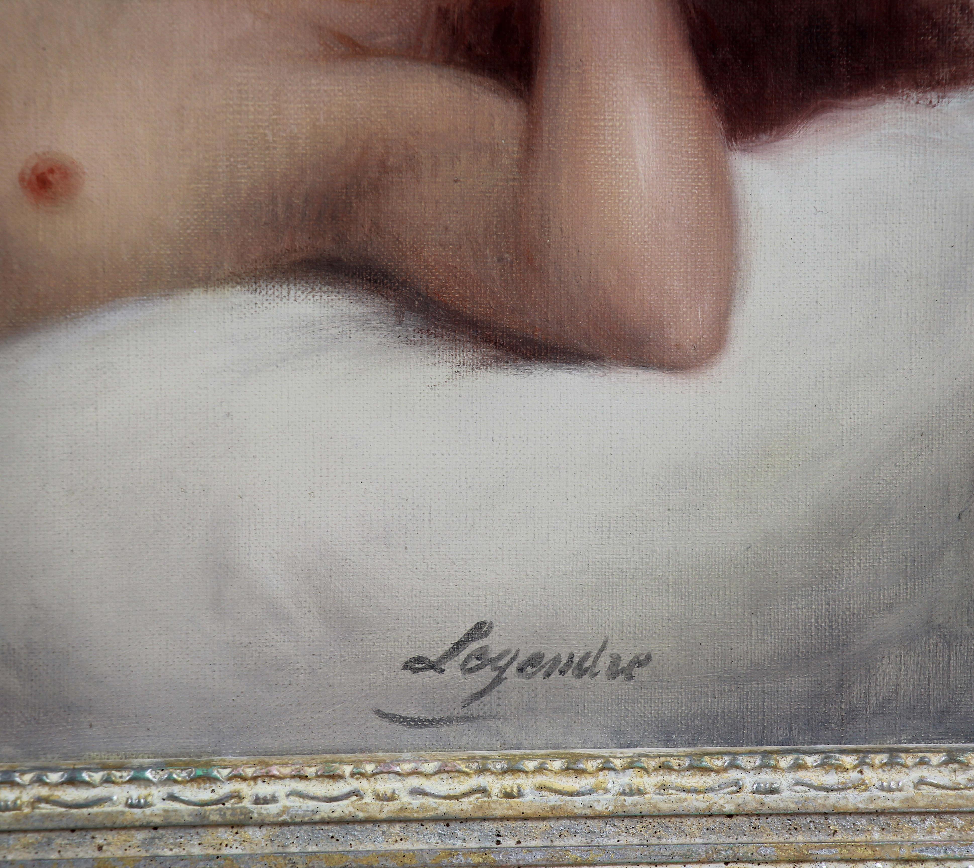 Pintura Óleo Sobre Lienzo, un Desnudo Reclinado de Legendre Escuela francesa en venta 4