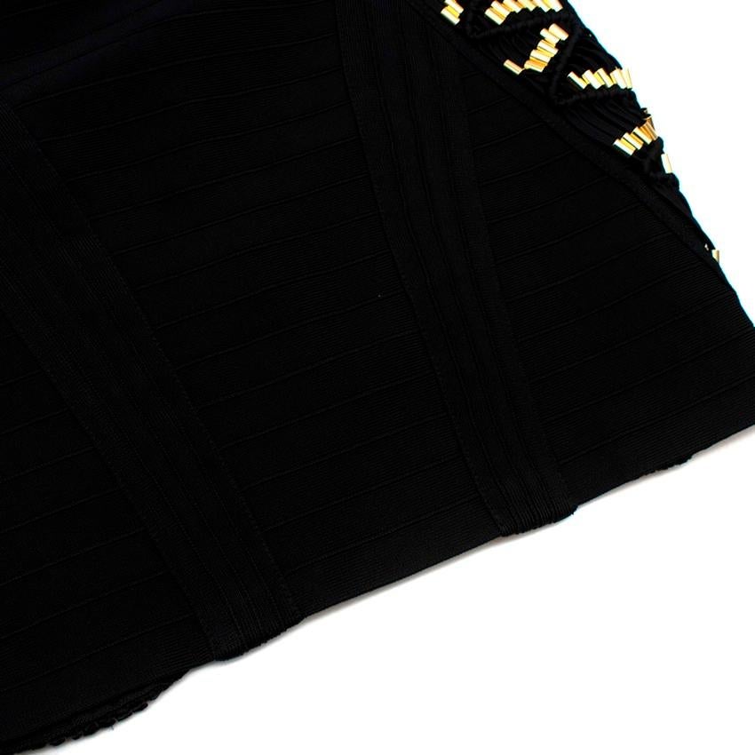 Leger Gold Beaded Black Bandage Alek Dress M 4