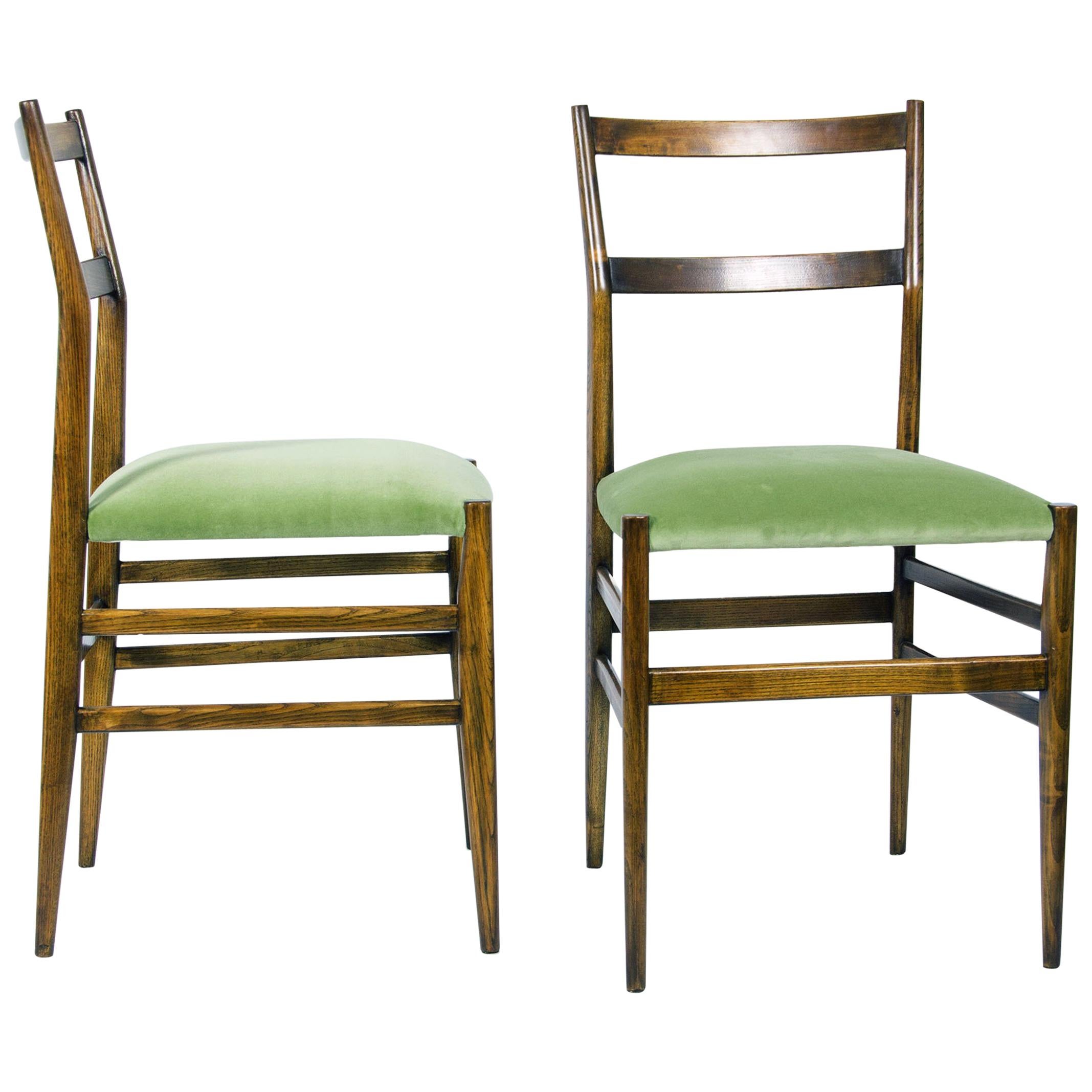 Leggera Dining Chairs by Gio Ponti for Cassina, 1950s, Set of 2