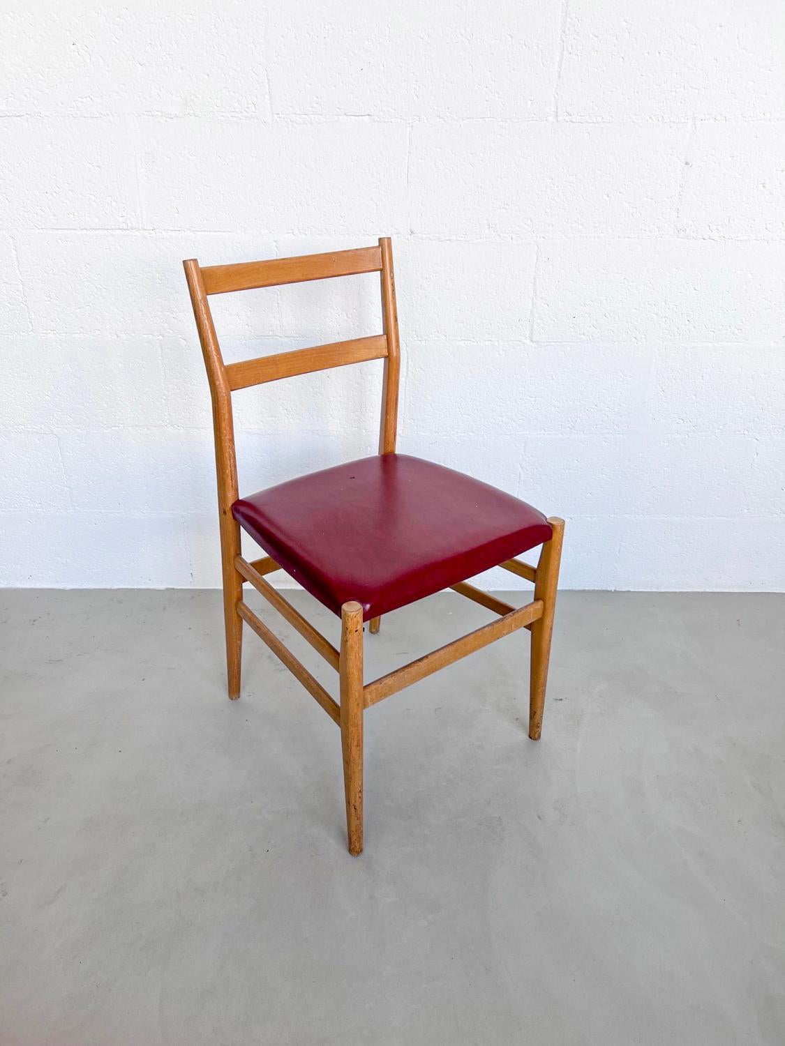 Mid-20th Century 4 Gio Ponti Italian Chairs Leggera x Cassina - Set of Four - 1960's For Sale