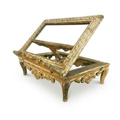 Leggio da Tavolo Rokoko Veneziano in Legno Scolpito e Dorato Metà 1700
