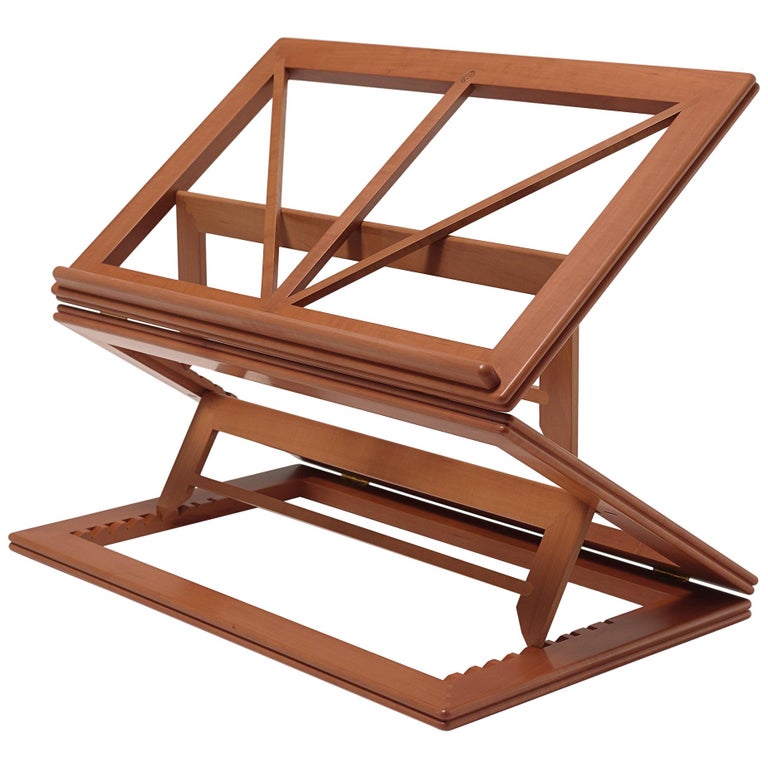 For Sale: Orange (Pearwood) Gae Aulenti Leggio d'Orsay Collapsable Wooden Book Stand by Bottega Ghianda