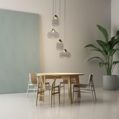 'LEGIER' LED Contemporary Chandelier with Murano Inspired Glass Lamp Shades