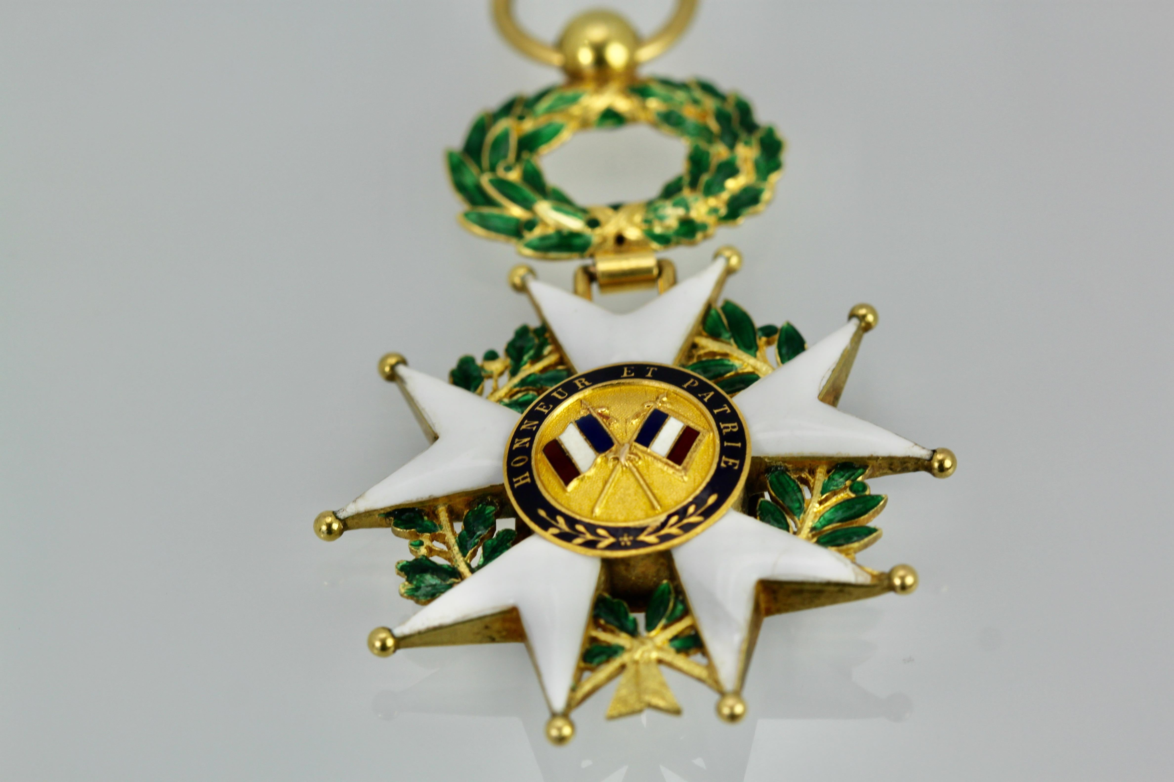 Regency Legion D'Honneur Enamel Medal Pendant 18K Gold French