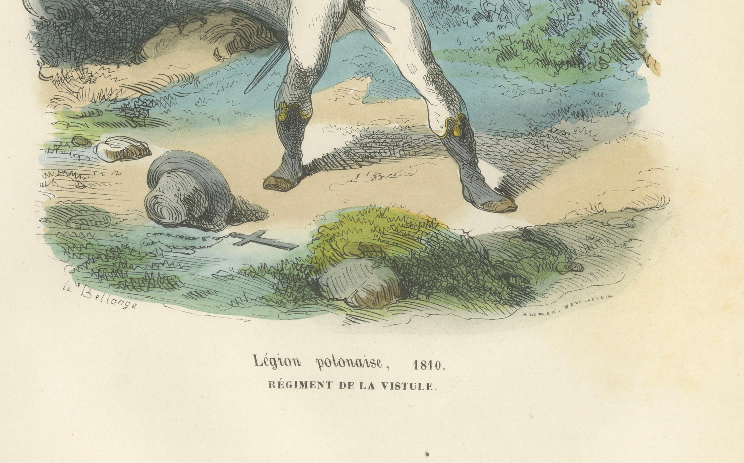 Legion Polonaise Infantry, Polish Uniform Print from the Napoleon I Era, 1843