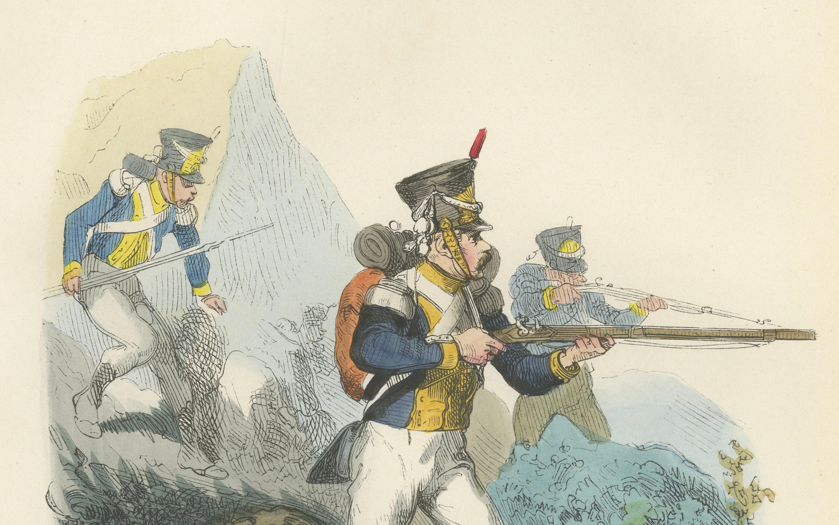 Legion Polonaise Infantry, Polish Uniform Print from the Napoleon I Era, 1843