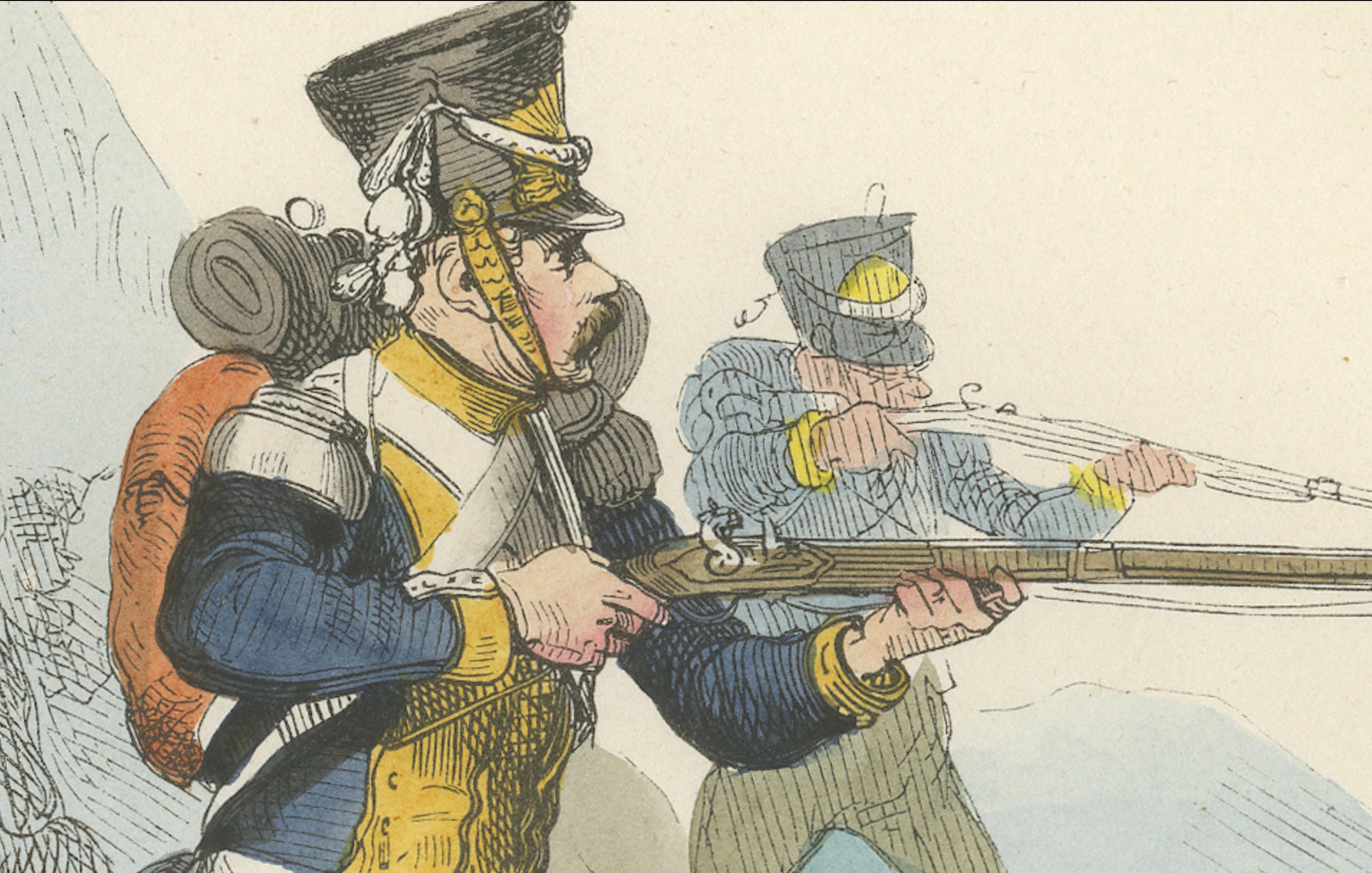 Legion Polonaise Infantry, Polish Uniform Print from the Napoleon I Era, 1843