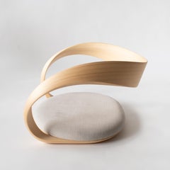 Legless Floor Chair Japanese Modern Style Bentwood Chair