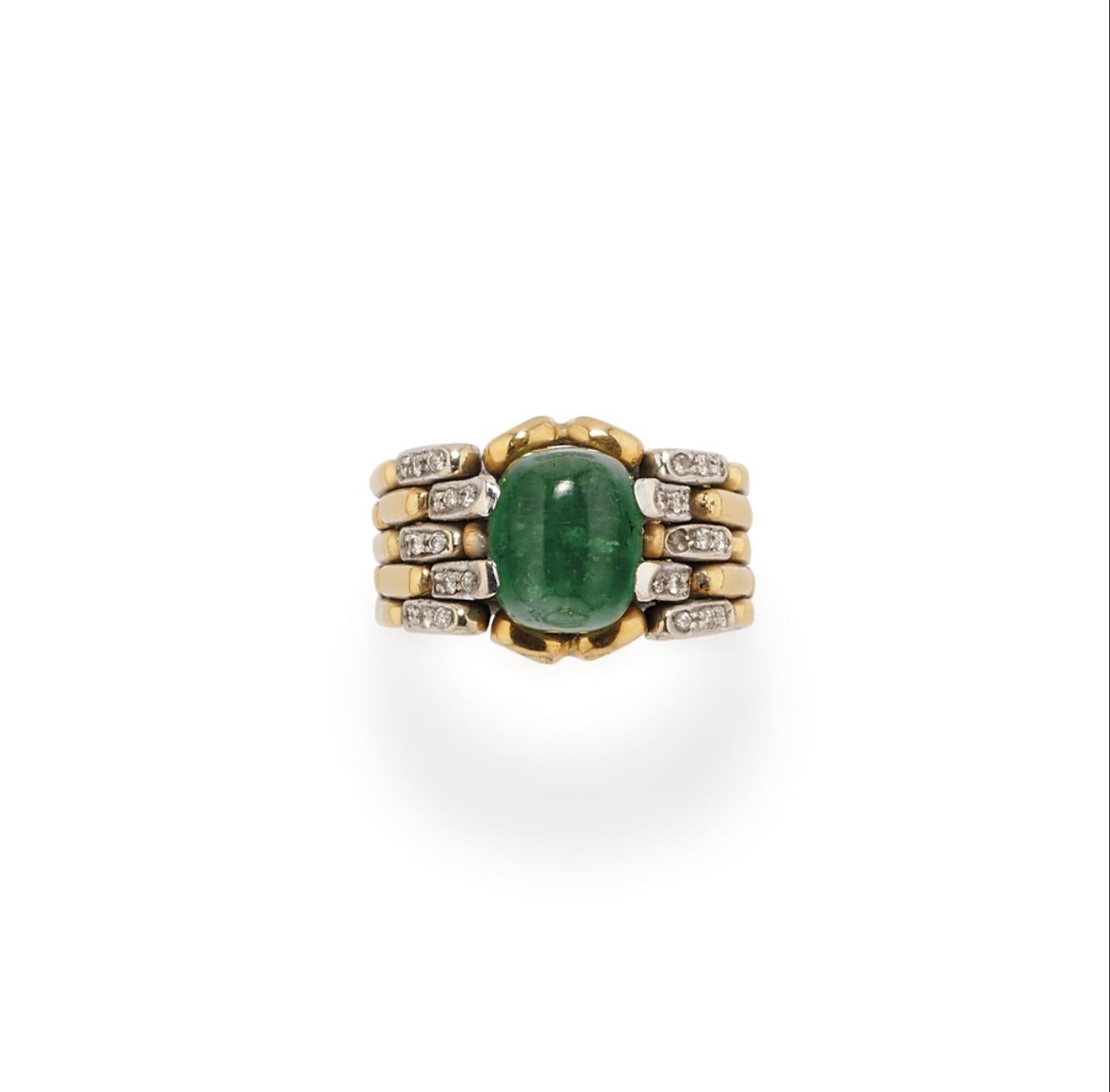 Legnazzi 4.50 Carat Emerald Diamond Cocktail ring For Sale 1