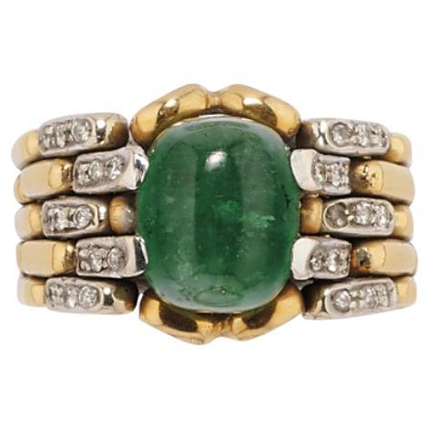 Legnazzi 4.50 Carat Emerald Diamond Cocktail ring For Sale