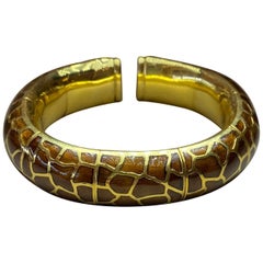 Legnazzi Giraffe Safari 18 Karat Yellow Gold and Enamel Bracelet