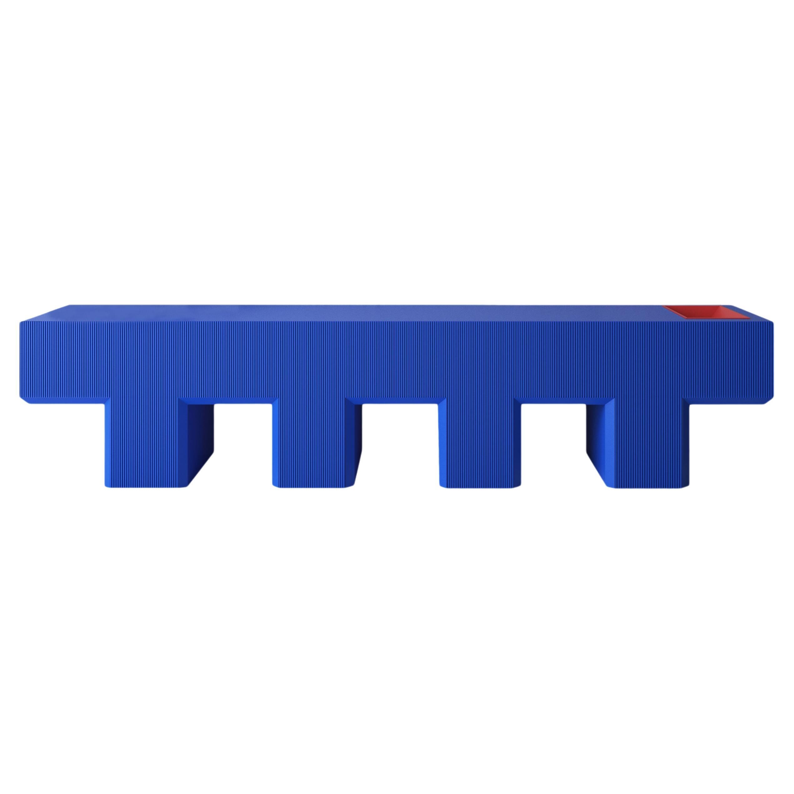 Lego Bench with a Storage Slot, Blue