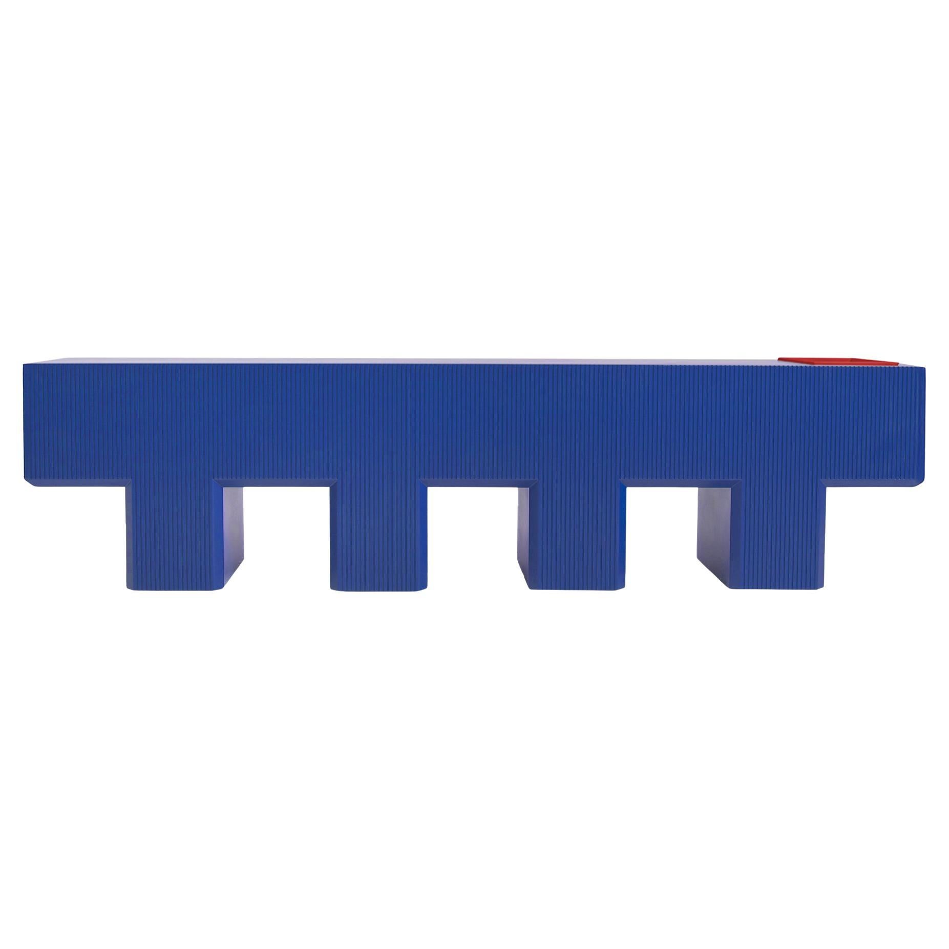 Panchina Lego con vano portaoggetti, blu