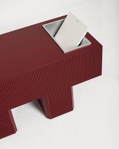 Lego Bench with a Storage Slot, Burgundy