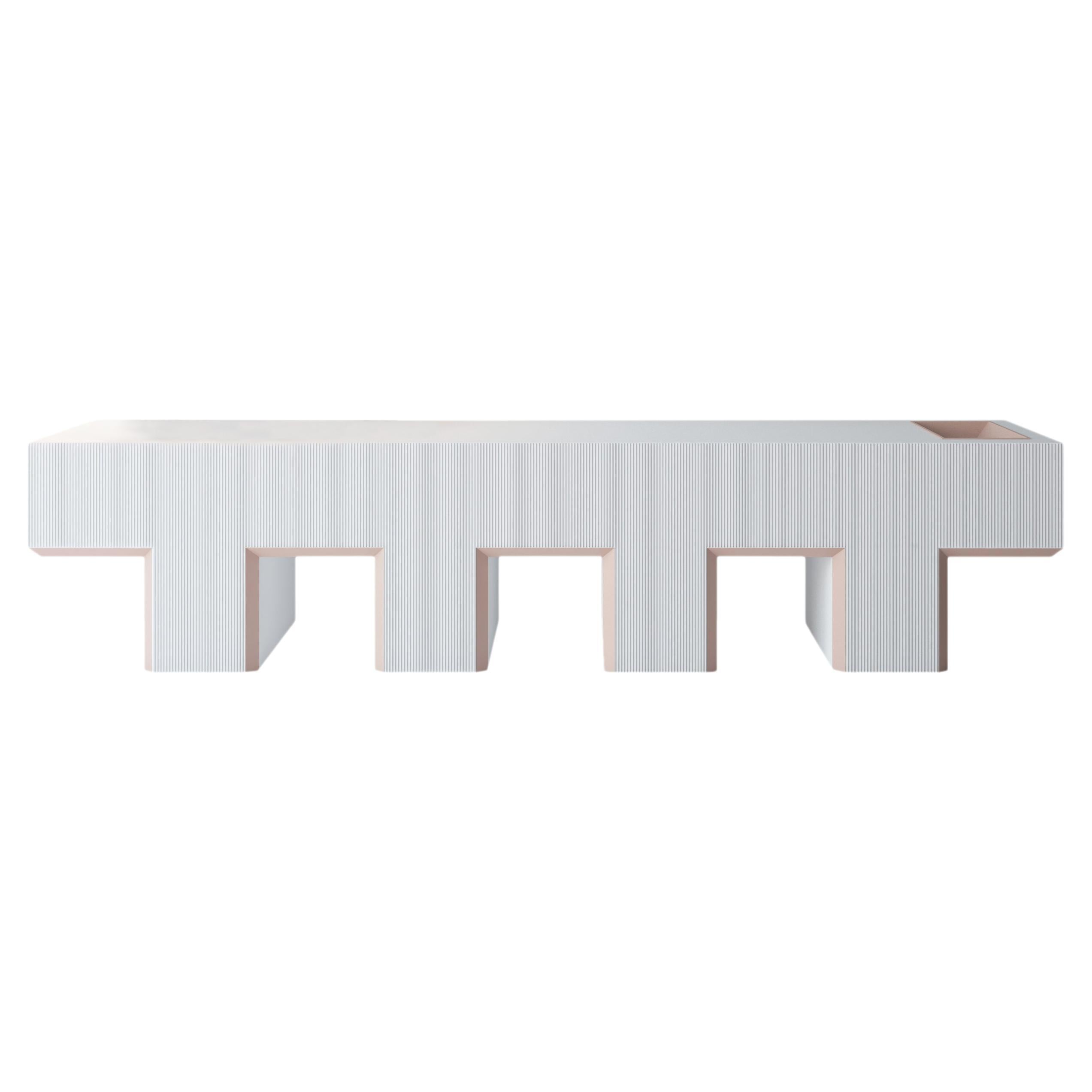 Lego Bench with a Storage Slot, White For Sale
