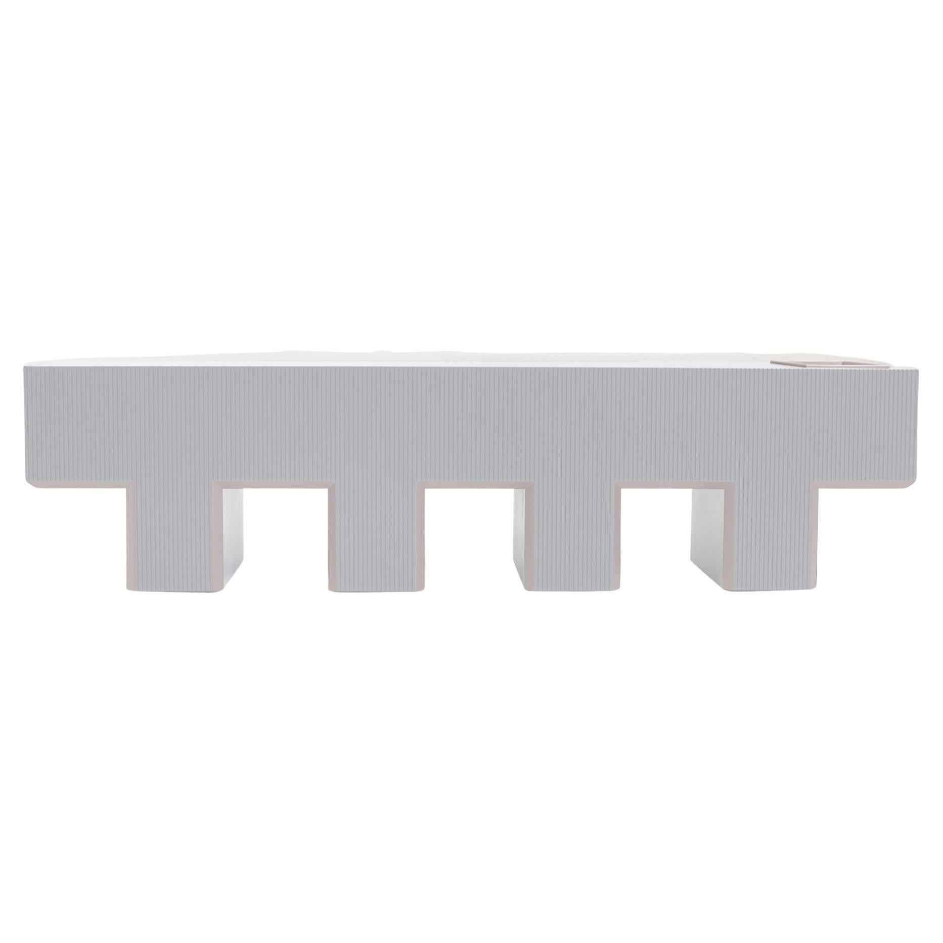 Lego Bench with a Storage Slot, White
