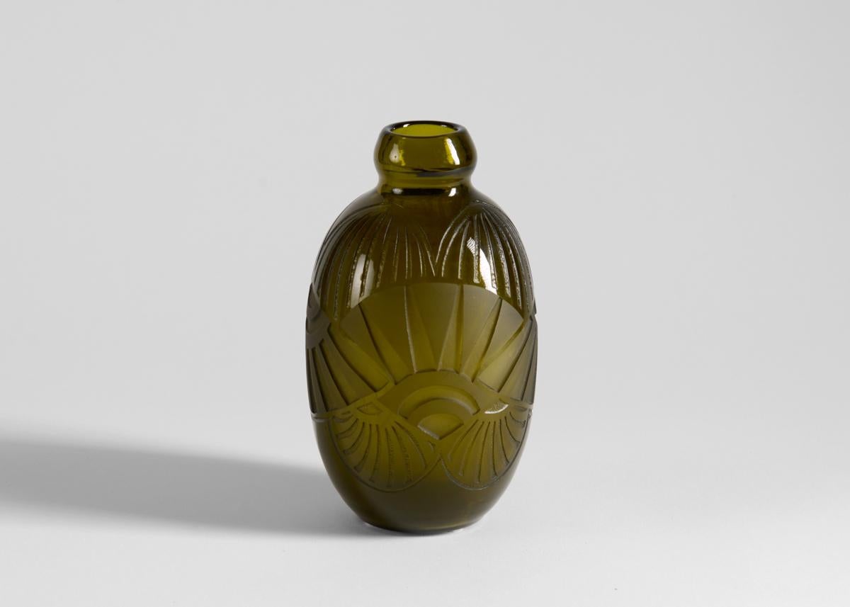 Legras, Acid-Etched Art Deco Glass Vase, France, C. 1920 For Sale 4