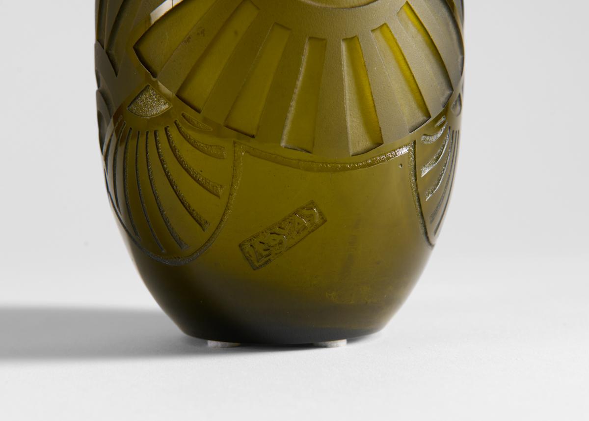Legras, Vase aus säuregeätztem Art-Déco-Glas, Frankreich, um 1920 im Angebot 3