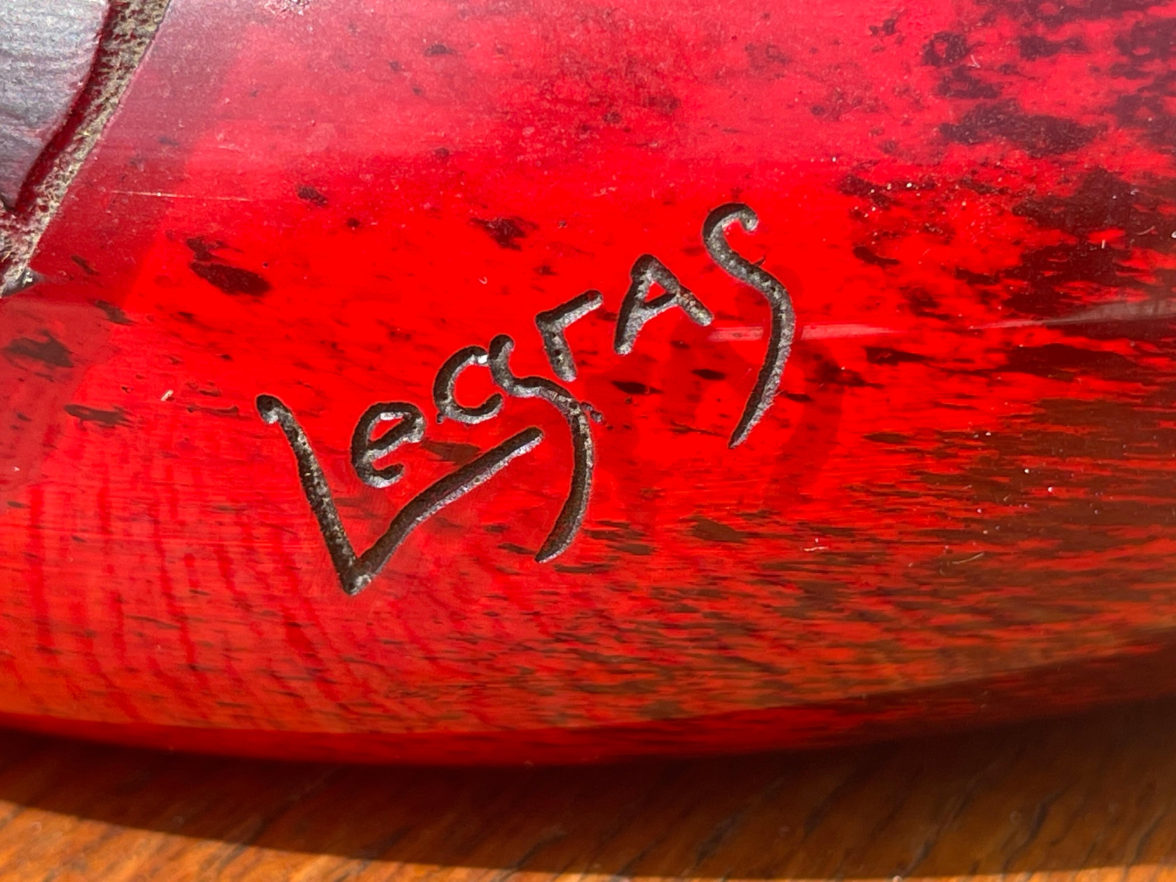 Legras - Coupe Art D�éco en verre rouge Excellent état - En vente à Beaune, FR