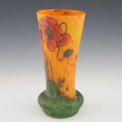 Legras Emaillierte Mohnblumenvase um 1920