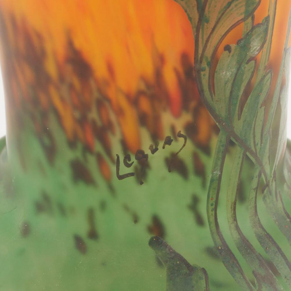 Legras Enamelled Poppy Vase c1920 For Sale 2