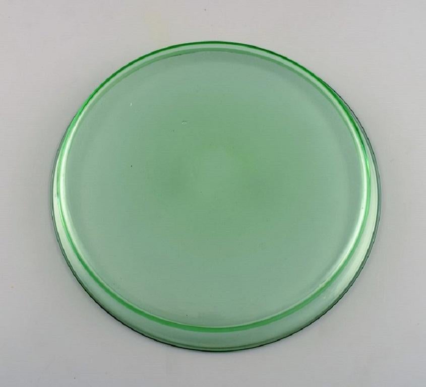 Legras, France, Cabarat Cigogne Liqueur Set in Green Mouth-Blown Art Glass For Sale 1