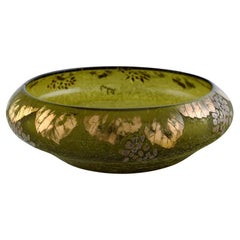Legras, France, Large Bowl in Mouth Blown Art Glass with Foliage