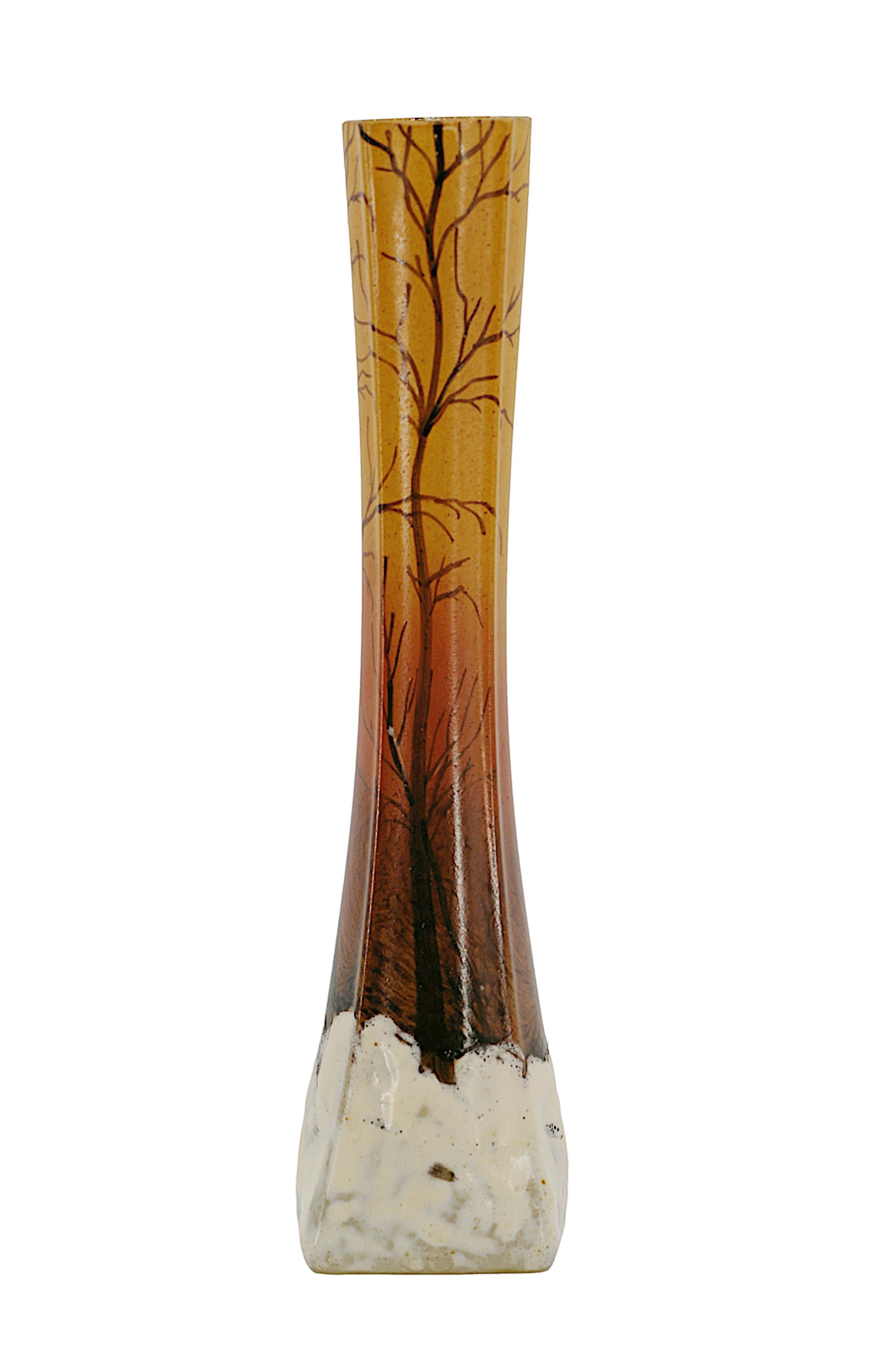 Art Nouveau Vaso a fiore singolo francese smaltato LEGRAS, 1900 in vendita