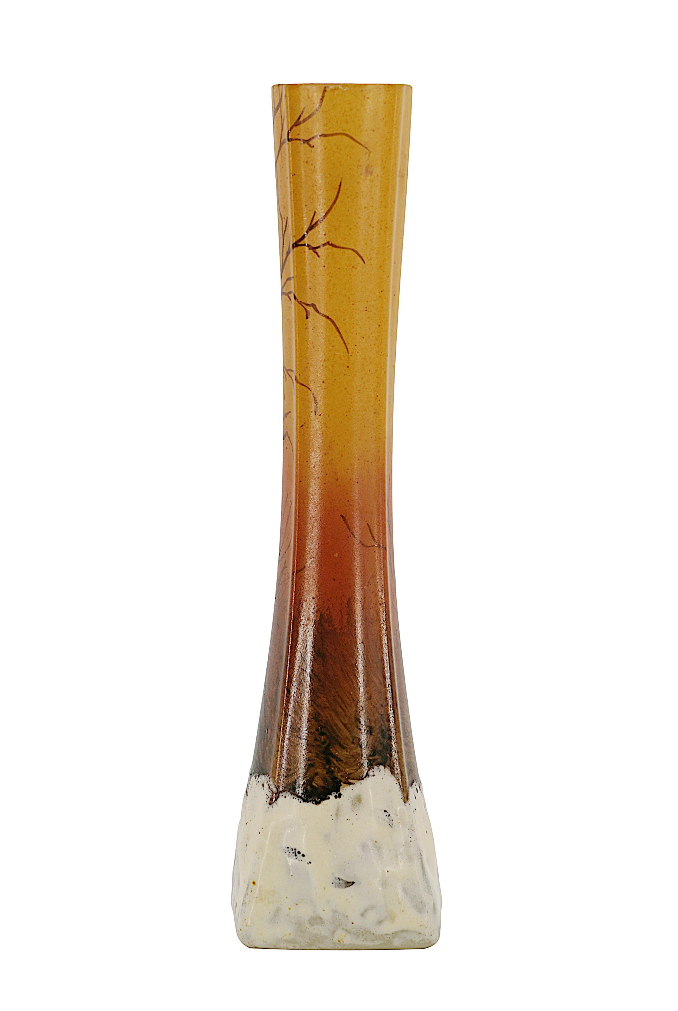 Inizio XX secolo Vaso a fiore singolo francese smaltato LEGRAS, 1900 in vendita