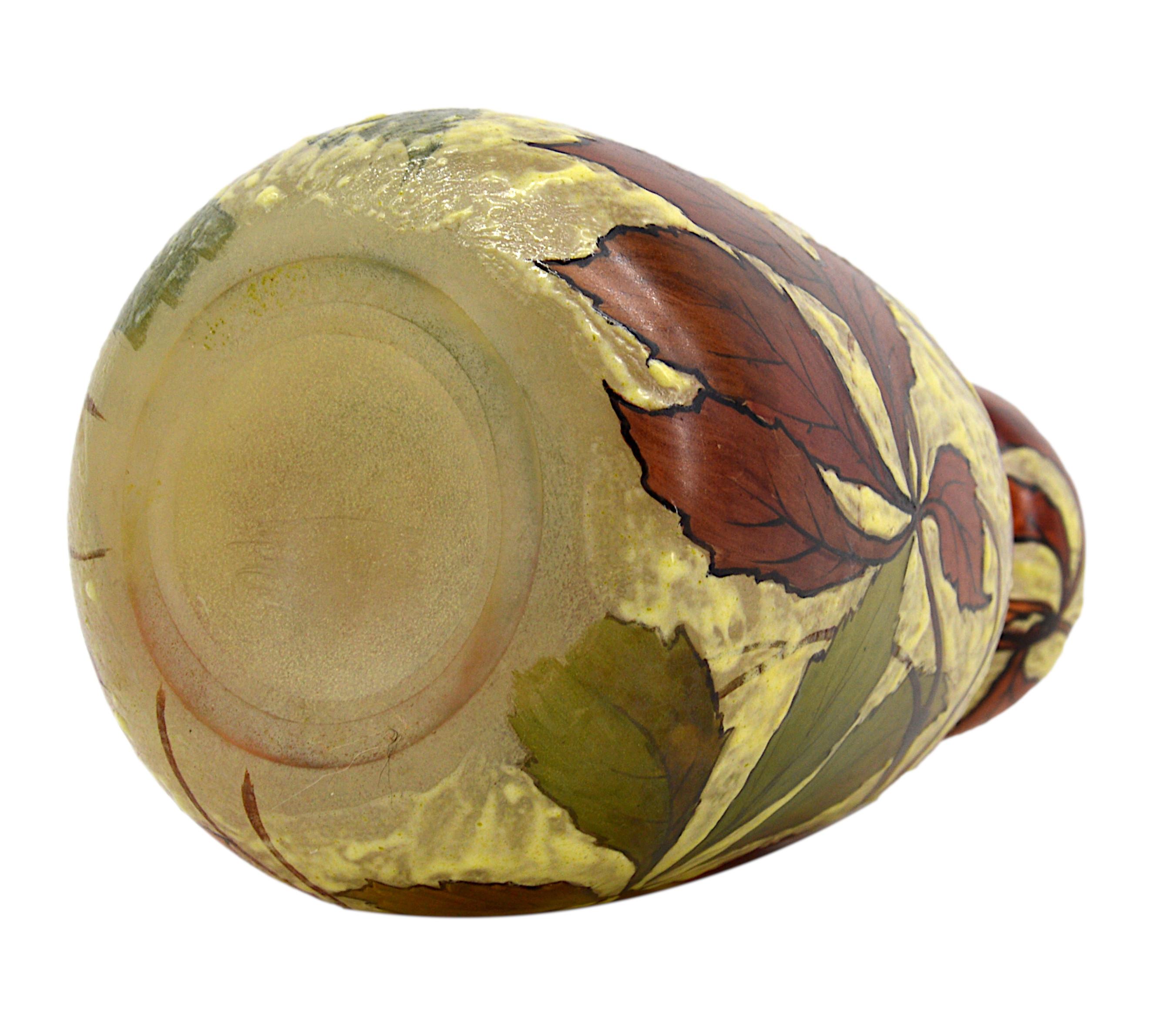 Legras Jarrón esmaltado Art Nouveau francés, Principios del siglo XX en venta 1