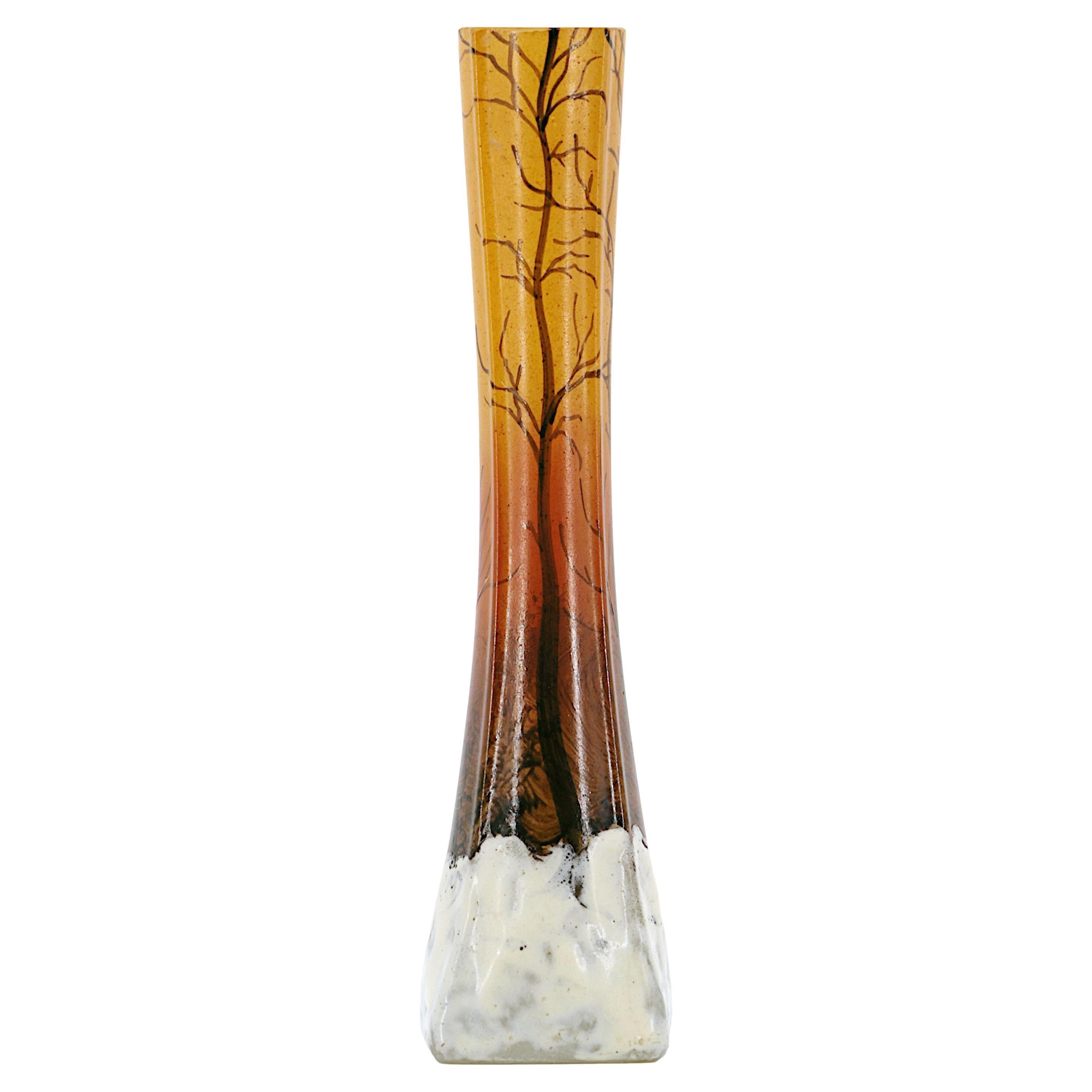 Vaso a fiore singolo francese smaltato LEGRAS, 1900 in vendita