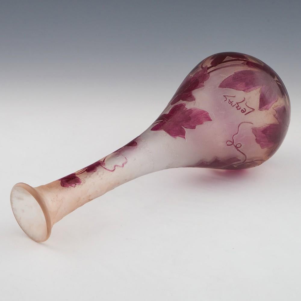 French Legras Rubis Series Cameo Vase, c1910 For Sale