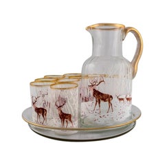 Legras Saint Denis, Russian Beer Service on Serving Tray in Art Glass