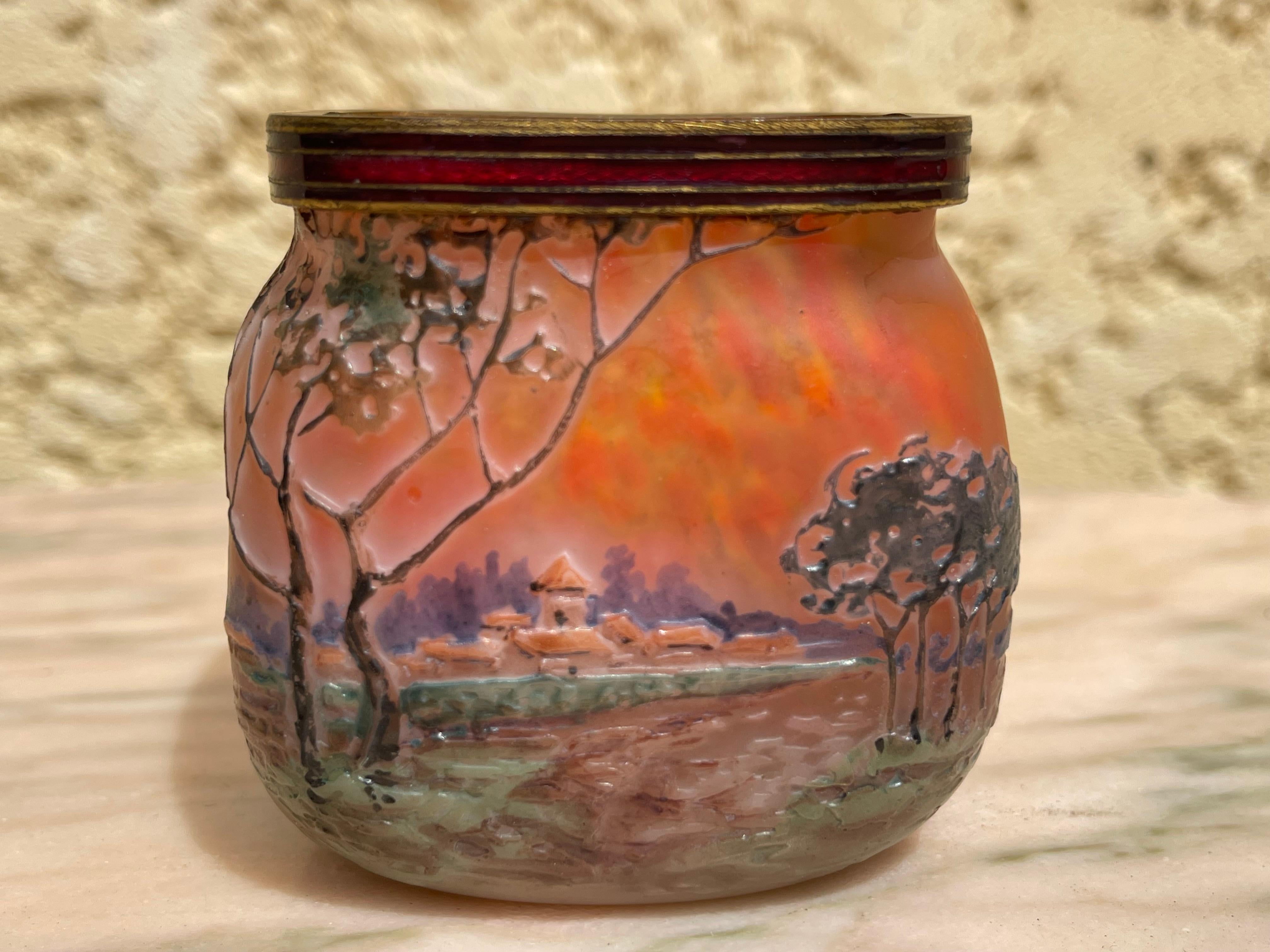 French Legras Vase, Art Nouveau Style, XXth century For Sale