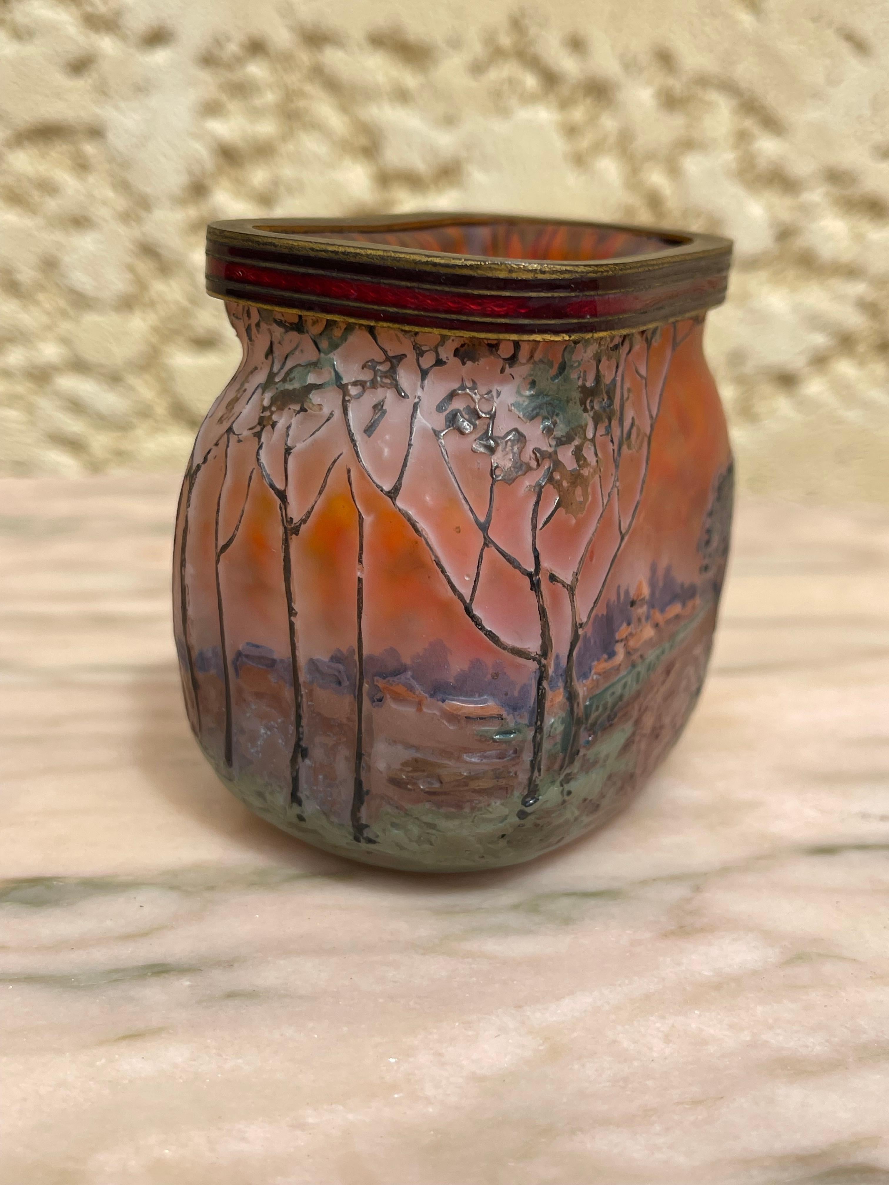 Legras Vase, Art Nouveau Style, XXth century In Excellent Condition For Sale In Beaune, FR