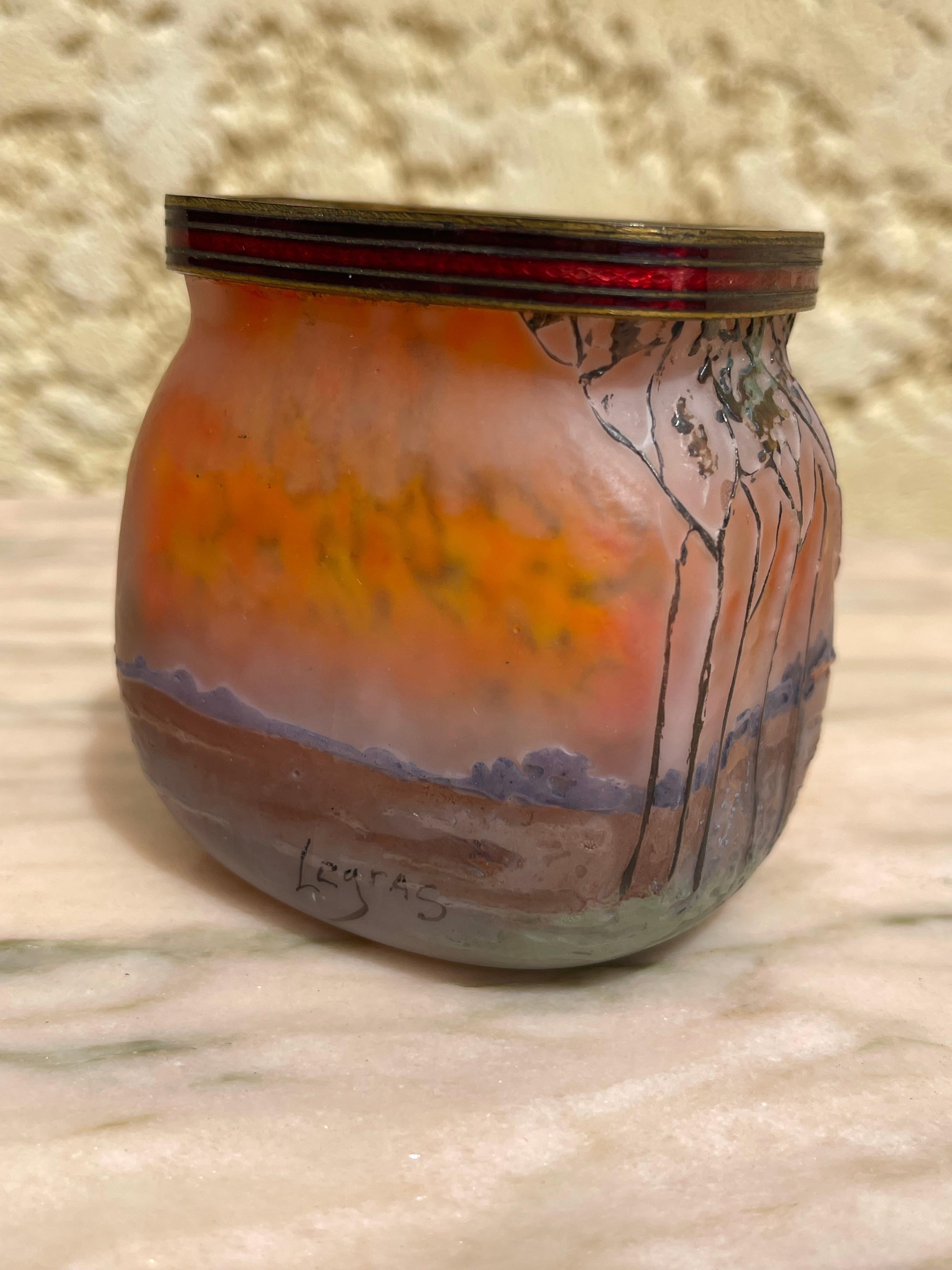 20th Century Legras Vase, Art Nouveau Style, XXth century For Sale