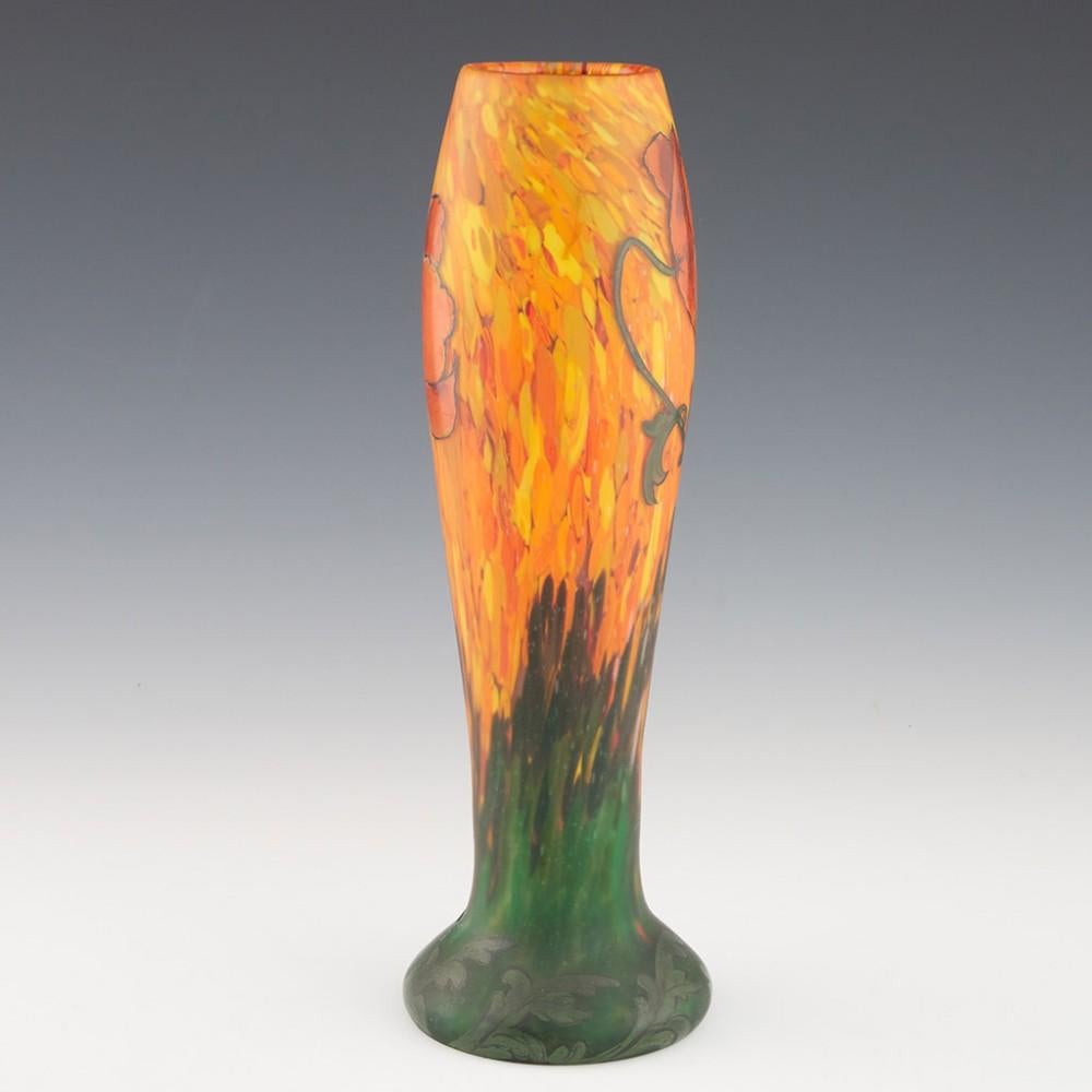 Art Nouveau Legras Vase or Lamp Base with Enamelled c1920