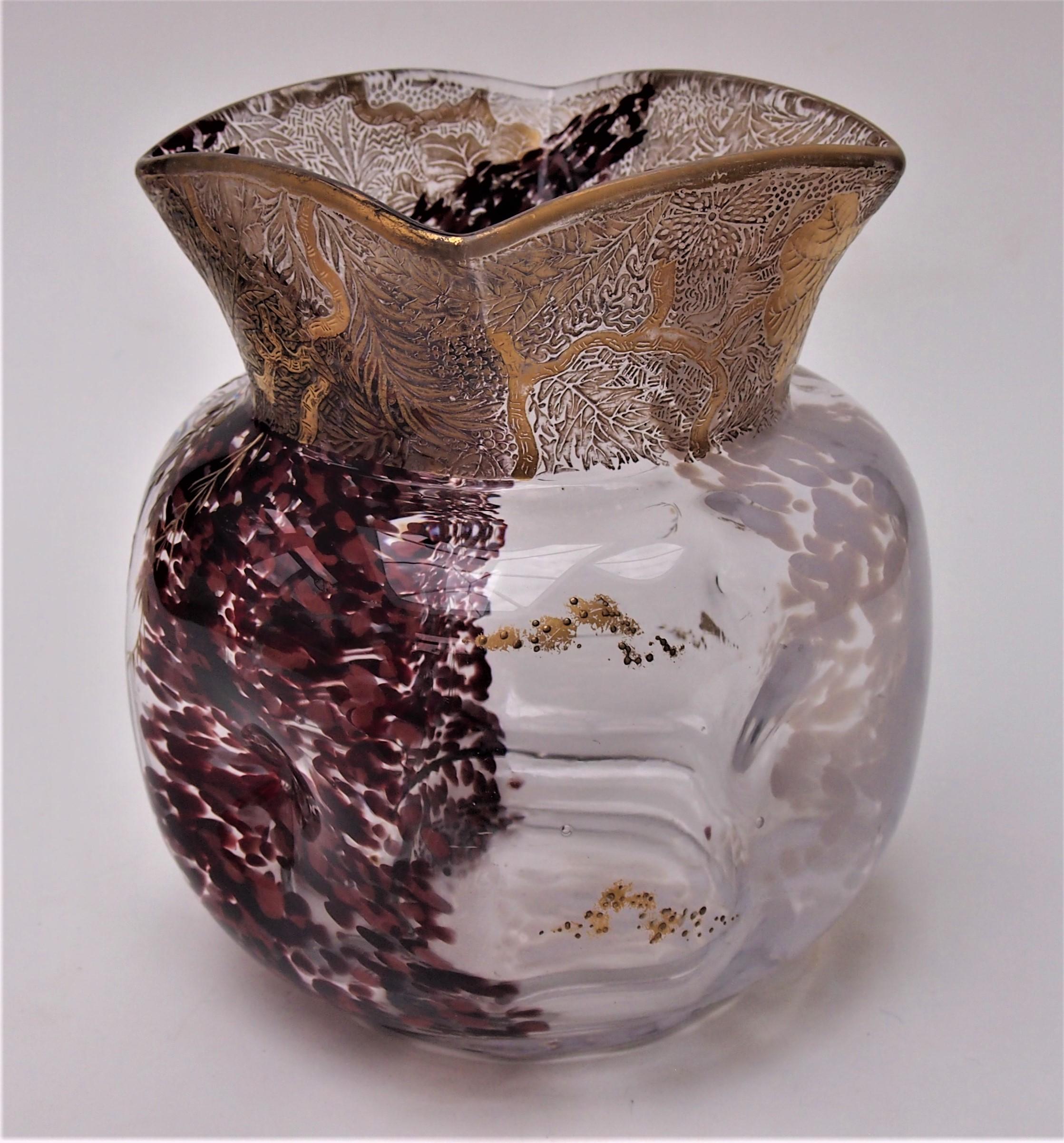 Art Nouveau Legras Vase White, Clear, Red from a Series Launched at the Paris 1900 Expo For Sale