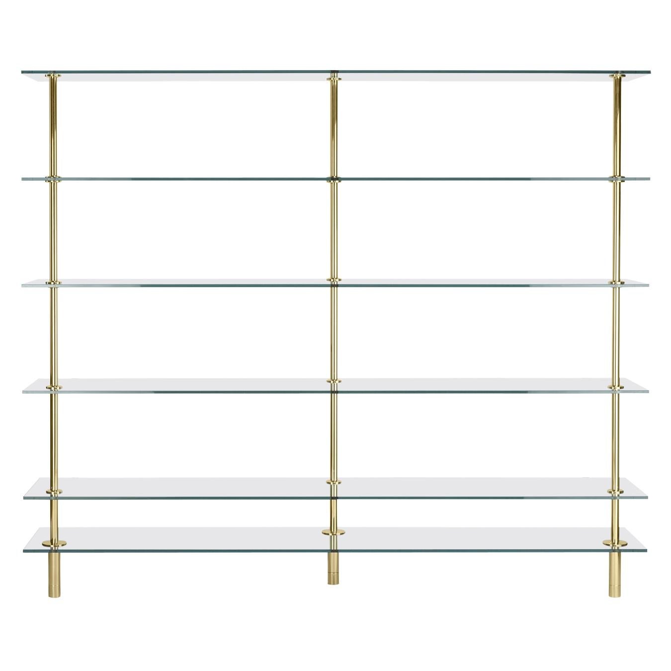 Legs Bookshelves in Crystal and Polished Brass By Paolo Rizzato For Sale