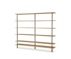 Legs Bookshelves in Natural Oak and Brown Burnished Brass by Paolo Rizzatt