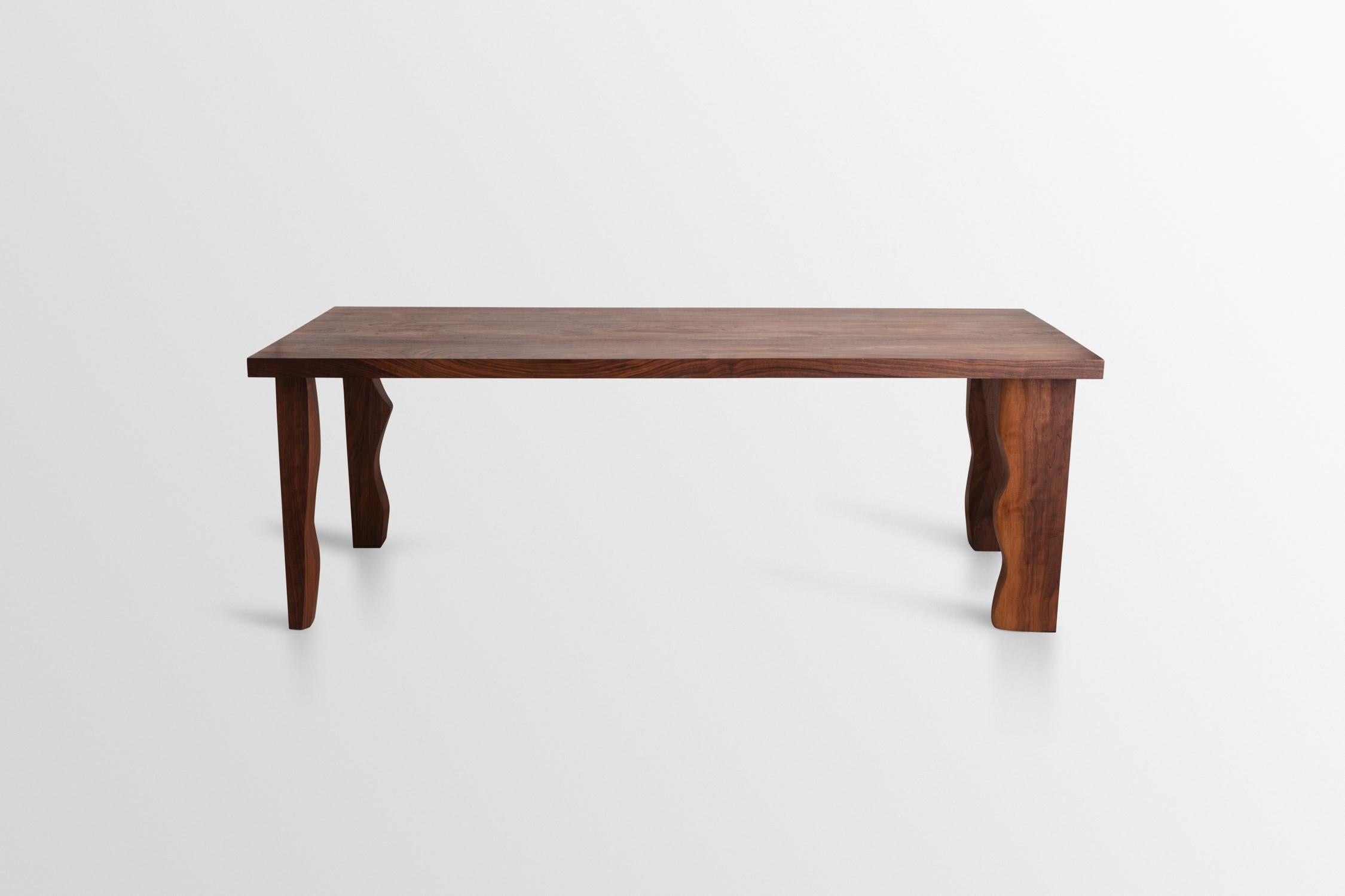 Hand-Carved Legs Handcarved Walnut Dining Table For Sale