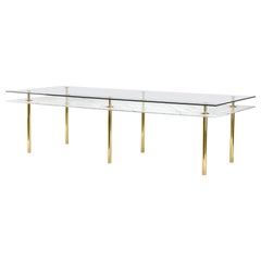 Legs Large Dining Table with Calacatta Gold Marble Top and Polished Brass
