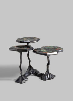 Leh Bronze Coffee Table in Brass with Semi Precious Stones, Viya by Vikram Goyal