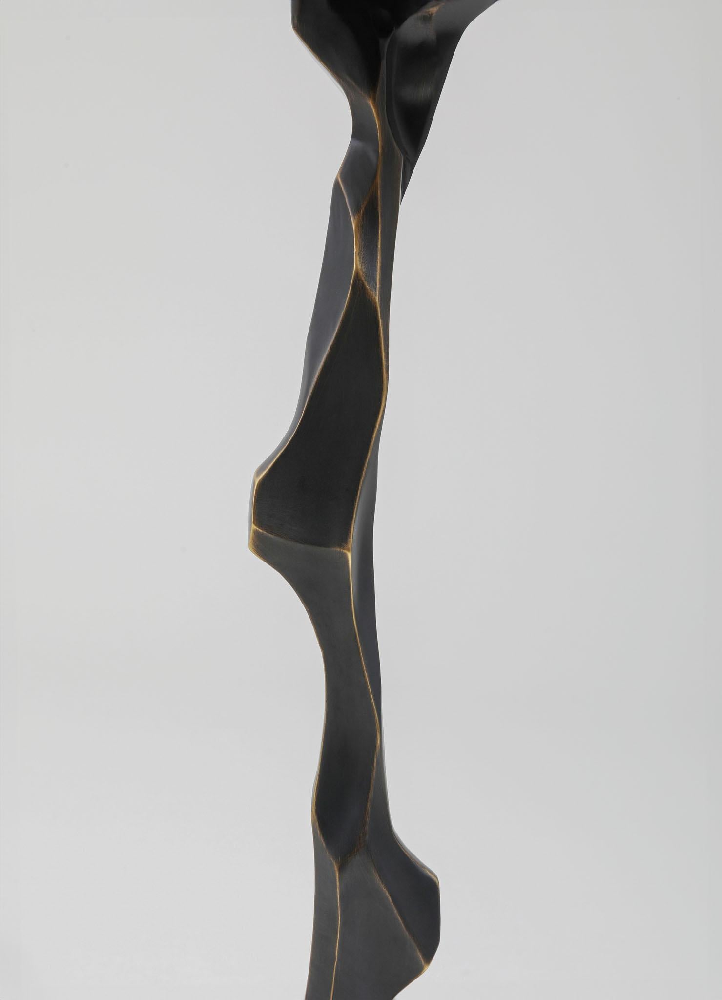 Leh Side Table Tall in Brass with Semi Precious Stones, Viya by Vikram Goyal In New Condition For Sale In Noida, DL