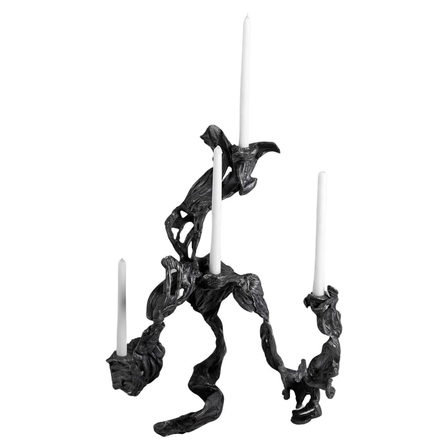 Leher Candelabra Medium in Brass, Viya by Vikram Goyal