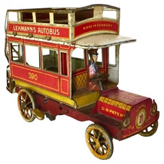 "Lehman Autobus" giocattolo tedesco a vento della Ernest Paul Lehman Company, CIRCA 1903