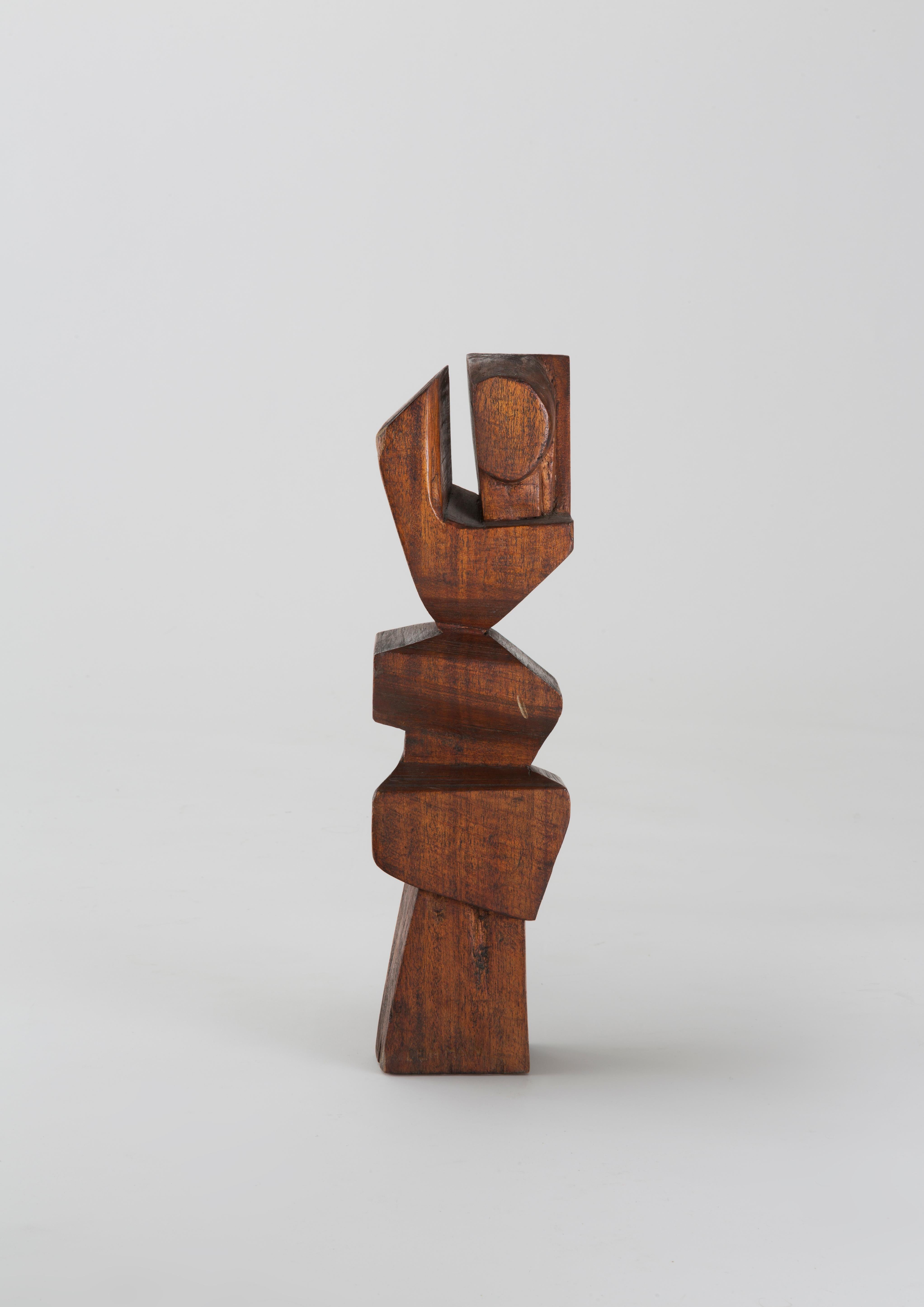 Hand-Carved Lehman Wood Modernist Sculpture, circa 1960