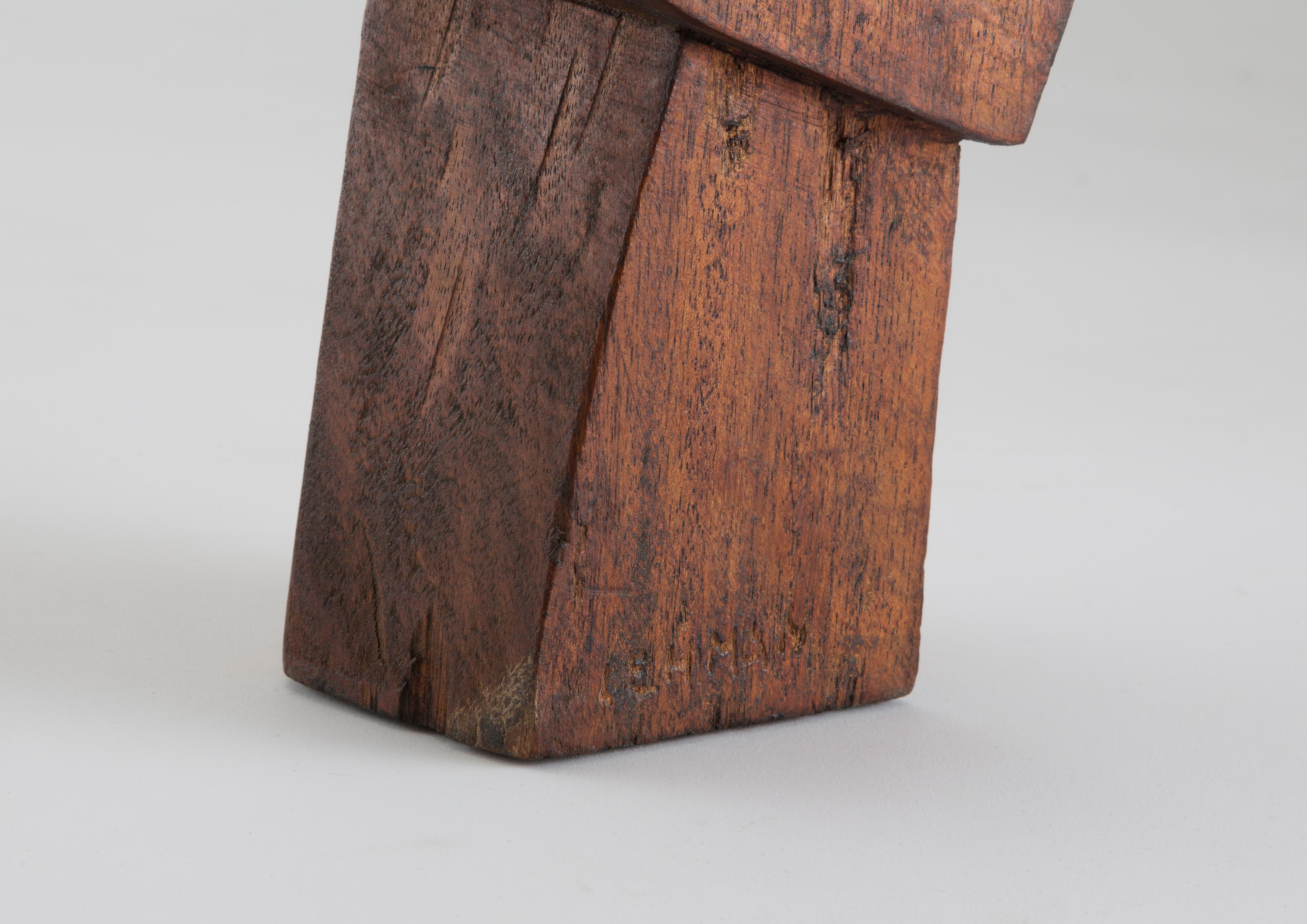 Lehman Wood Modernist Sculpture, circa 1960 In Good Condition In Lille, Hauts-de-France